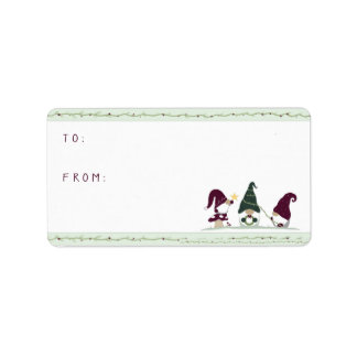 To/From Gift Labels: Cute Cottagecore Gnomes Label