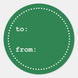 To/from Green White Christmas Gift Tag