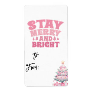 To/From label Pink Cute Christmas gift label