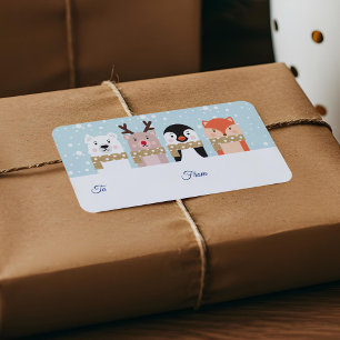 To & From Reindeer, Polar Bear, Penguin & Fox