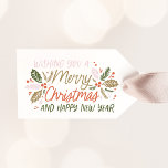 To/from Vintage Type Holly Berry Christmas Gift Tags<br><div class="desc">This festive and chic Christmas design features our original hand drawn winter foliage with sweet hand-drawn styled type in vibrant colours.</div>