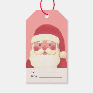 To / From Watercolor Santa Christmas  Gift Tags