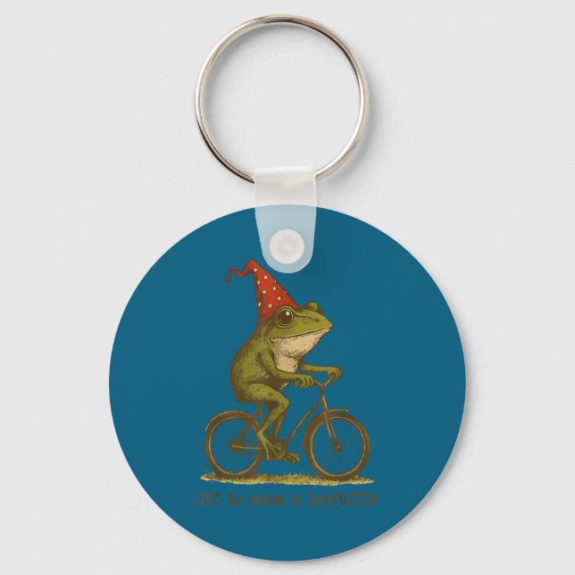 To Funny Off Cause Kerfuffle Frog Weirdcore Key Ring (Front)