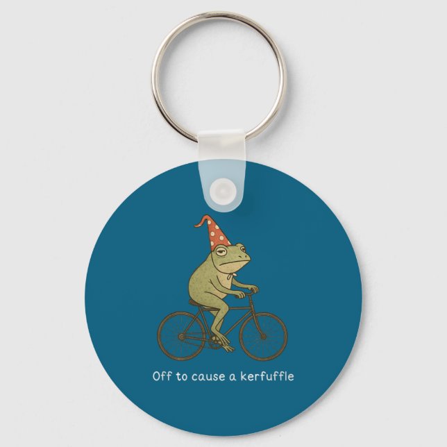 To Funny Off Cause Kerfuffle Meme Frog Key Ring (Front)