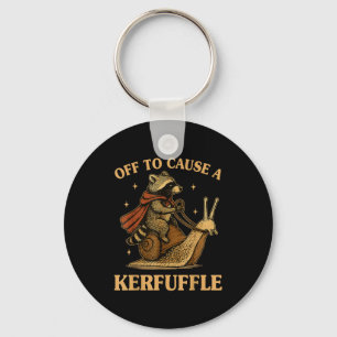 To Funny Off Cause Kerfuffle Raccoon Weirdcore Key Ring