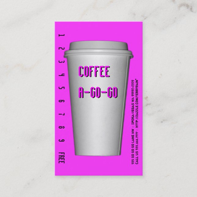 To Go Cup A-Go-Go Loyalty Card (Front)