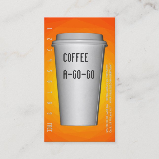 To Go Cup A-Go-Go Renset Loyalty Card (Front)