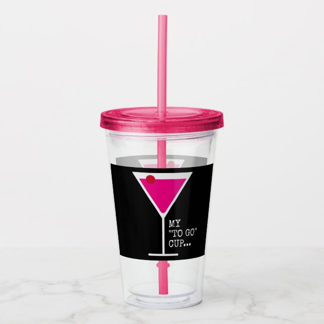 To Go Cup Martini Cocktail Beverage Pick Colour (Front)