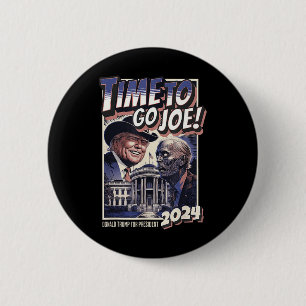To Go Joe Funny Pro Trump & Zombie Biden 2024 6 Cm Round Badge