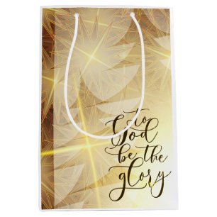 to God be the Glory Christmas Gold Trees Stars Medium Gift Bag