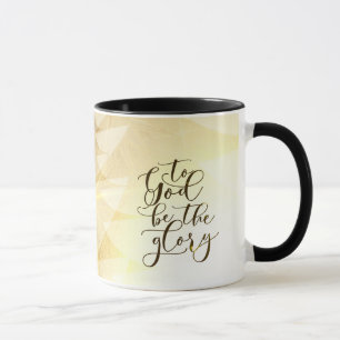 to God be the Glory Christmas Gold Trees Stars  Mug