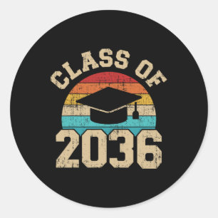 To Graduation Cl Of 2036 Grow With Me Classic Round Sticker