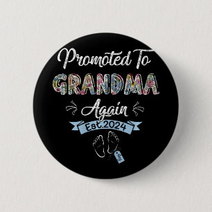 To Grandma Again Est 2024 Pregnancy Announcement  6 Cm Round Badge