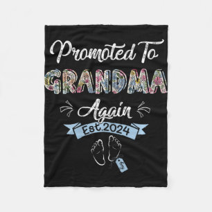 To Grandma Again Est 2024 Pregnancy Announcement Fleece Blanket