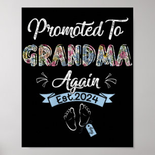 To Grandma Again Est 2024 Pregnancy Announcement  Poster