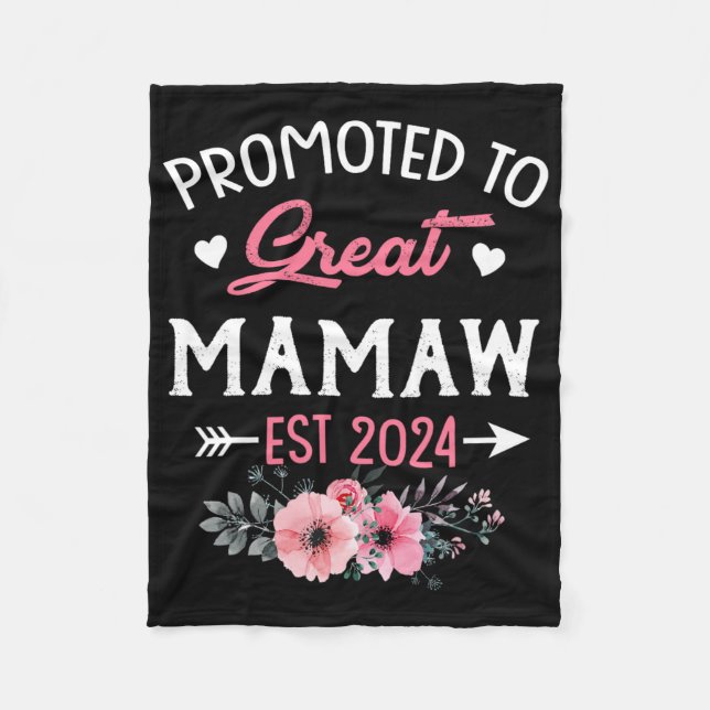 To Great Mamaw Est 2024 Flower  Fleece Blanket (Front)