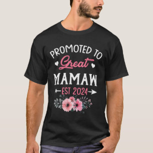 To Great Mamaw Est 2024 Flower T-Shirt