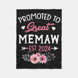 To Great Memaw Est 2024 Flower Fleece Blanket