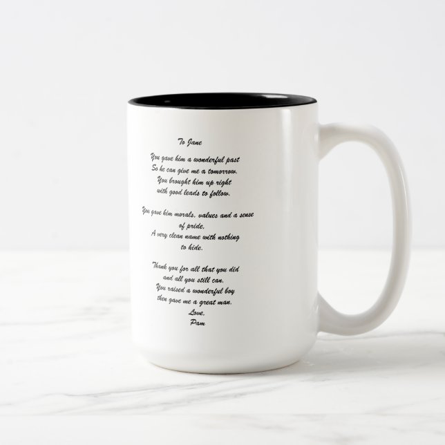 "To Groom's Parent" Personalised Mug (Right)