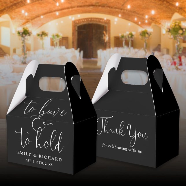 To Have And To Hold Black And White Wedding Favour Box (To Have And To Hold Black And White Wedding Favor Boxes)