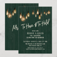 To Have and To Hold Dark Green Wood Edison Lights