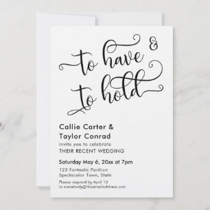 To Have and To Hold Elaborate Script Typography Invitation