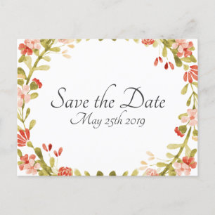 To Have & To Hold Floral Save The Date Postcard