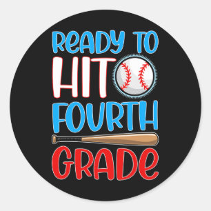 To Hit 4th Grade-baseball Lover Back To School 202 Classic Round Sticker