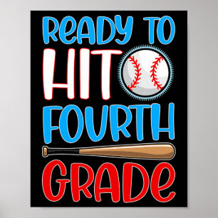 To Hit 4th Grade-baseball Lover Back To School 202 Poster