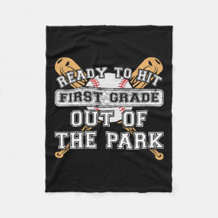 To Hit First Grade Out Of The Park - Back To Schoo Fleece Blanket