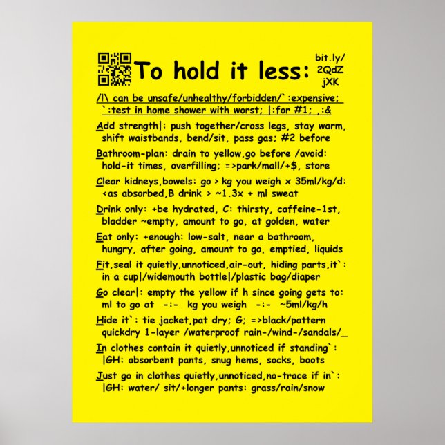 "To hold it less" big poster (Front)
