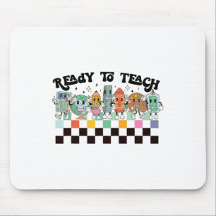 To Learn Groovy Retro Teacher Life First Day Of Sc Mouse Mat
