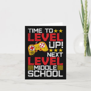 To Level Up Middle School Video Gamer Graduation  Card