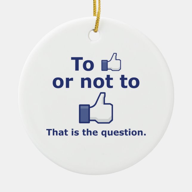 To Like or Not to Like Ceramic Tree Decoration (Front)