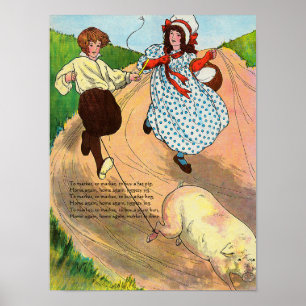 To Market to Market to Buy a fat Pig, Mother Goose Poster