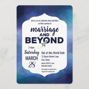 To marriage and Beyond Galaxy Baby Shower Invite