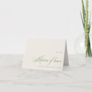 To Matron of Honour On My Wedding Day Message Card