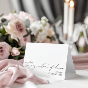 "To Matron of Honour On My Wedding" Message Card