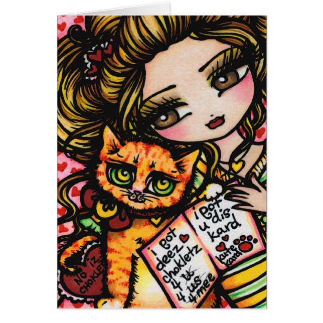 TO MOM FROM CAT Cute Comic Art by Hannah Lynn (Front)