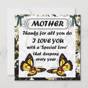 To Mother, Mother's Day Thank You Card