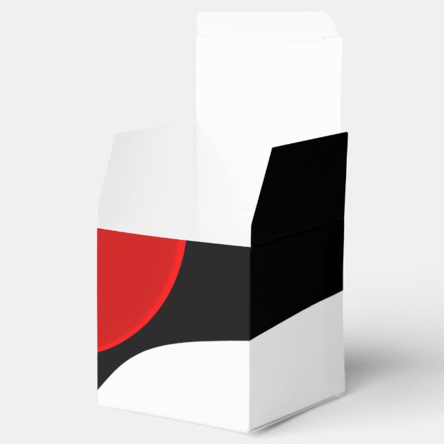 To Mr. Redd: Abstract Black, White & Red Favour Box (Opened)