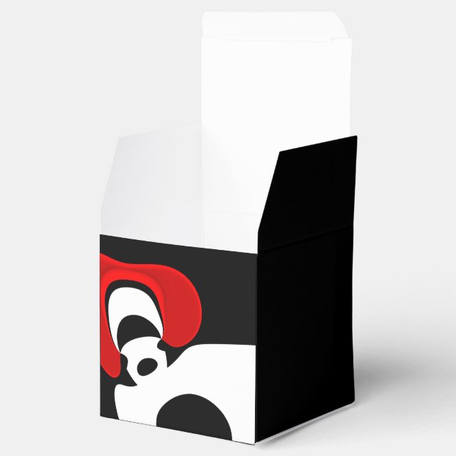 To Mr. Redd: Abstract Black, White & Red Favour Box (Opened)