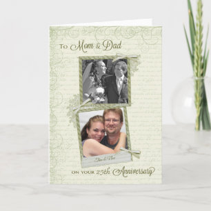 To Mum & Dad on __th Anniversary-Custom Then & Now Card