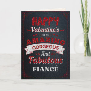 To My Amazing Fiancé Glitter Valentine Card