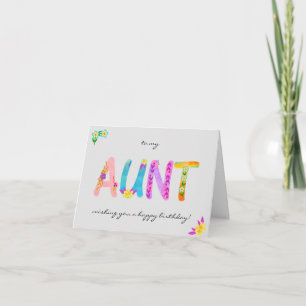 to my AUNT Bold Floral Bohemian Birthday Card