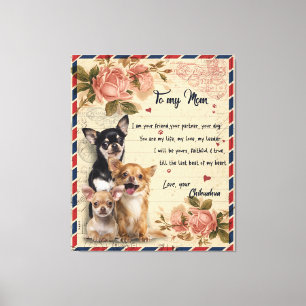 To My Aunt Dog Flower Gift, Aunt Birthday Gift Canvas Print