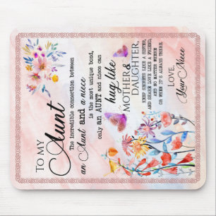 To My Aunt Gift, Butterfly Gift From Niece Mouse Mat
