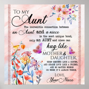 To My Aunt Gift, Butterfly Gift From Niece Poster