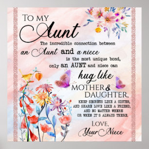 To My Aunt Gift, Butterfly Gift From Niece Poster