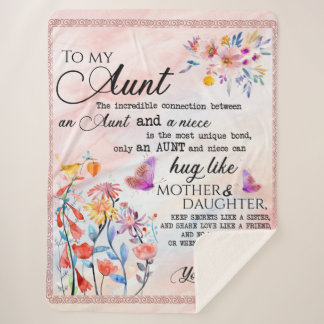 To My Aunt Gift, Butterfly Gift From Niece Sherpa Blanket